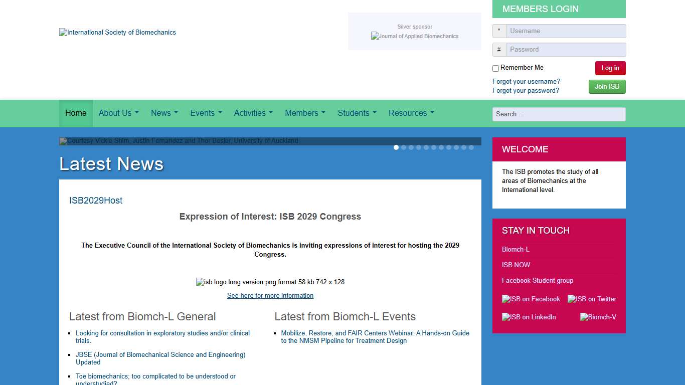 Home - International Society of Biomechanics